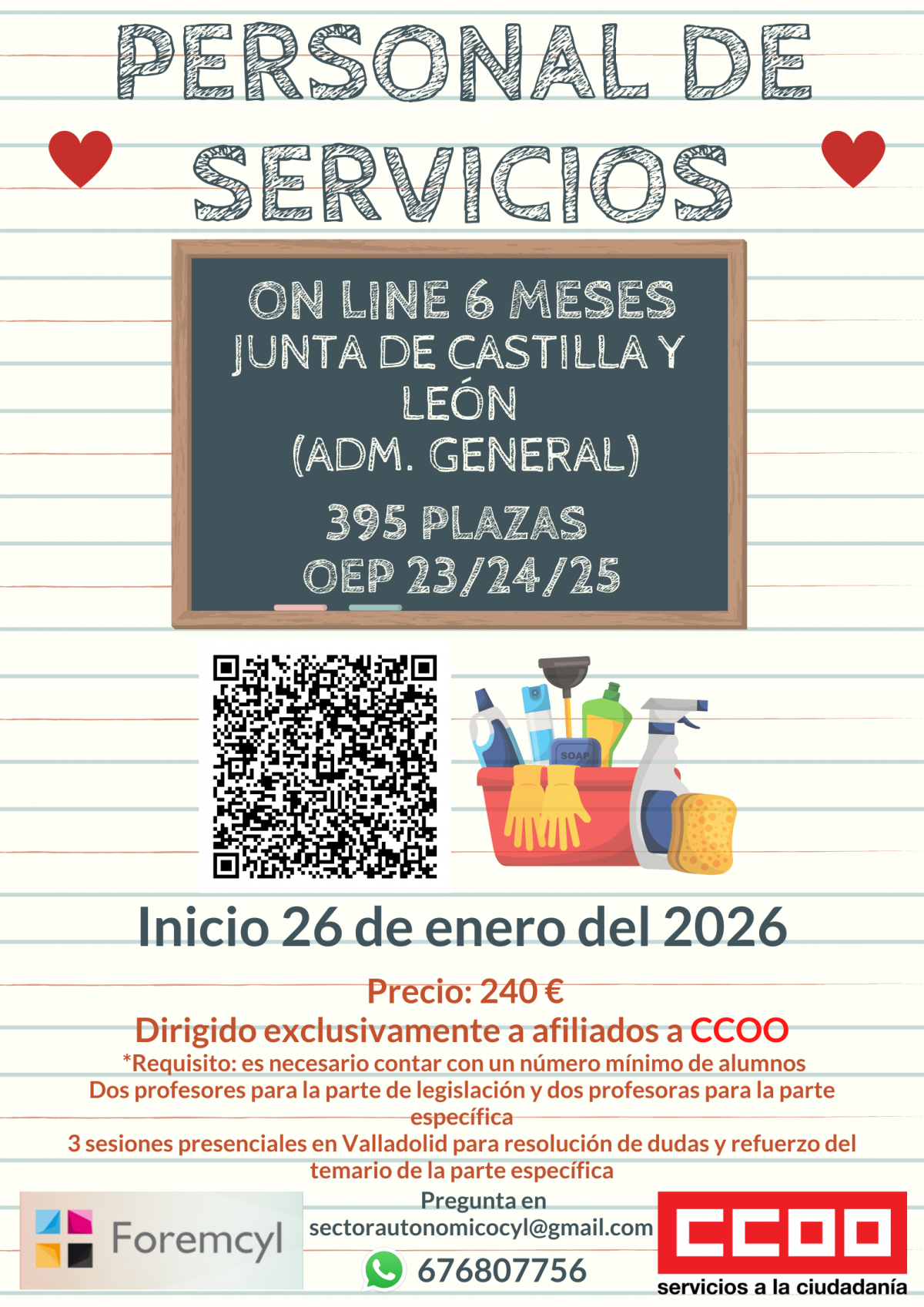 Cartel Personal de Servicios
