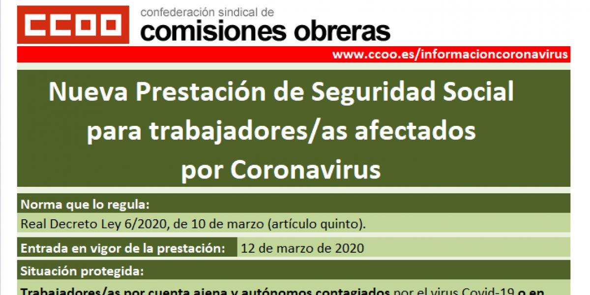 Infografa sobre la prestacin para afectados y afectadas por coronavirus