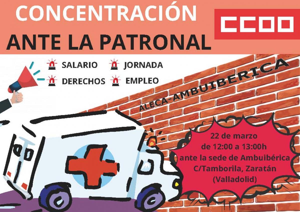 Cartel concentración Ambuiberica en Valladolid.